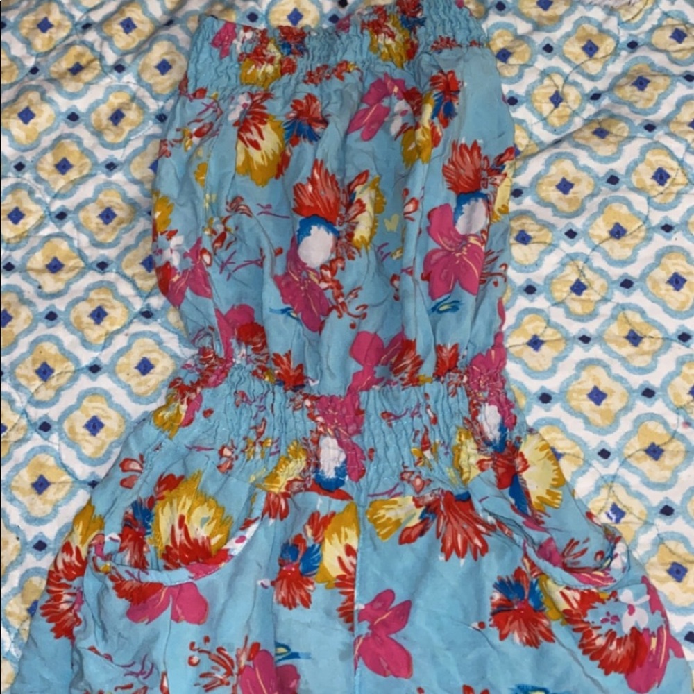 Floral Strapless Romper